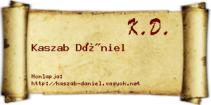 Kaszab Dániel névjegykártya